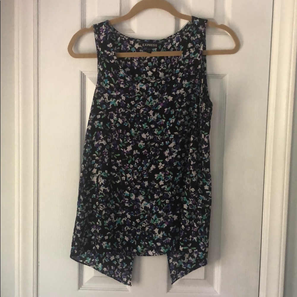 Split-Back Black & Floral Express Tank - Small